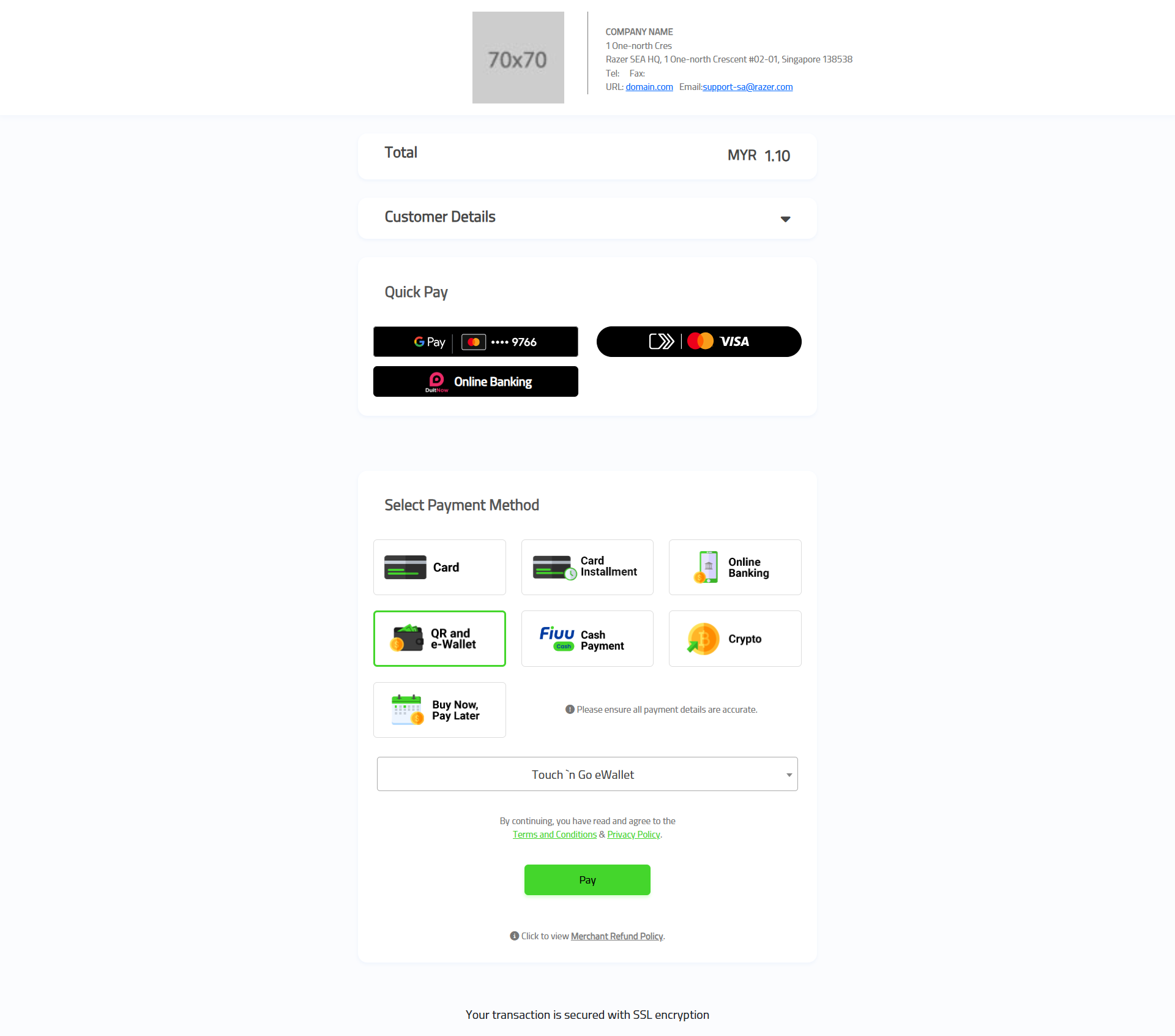 Fiuu checkout page