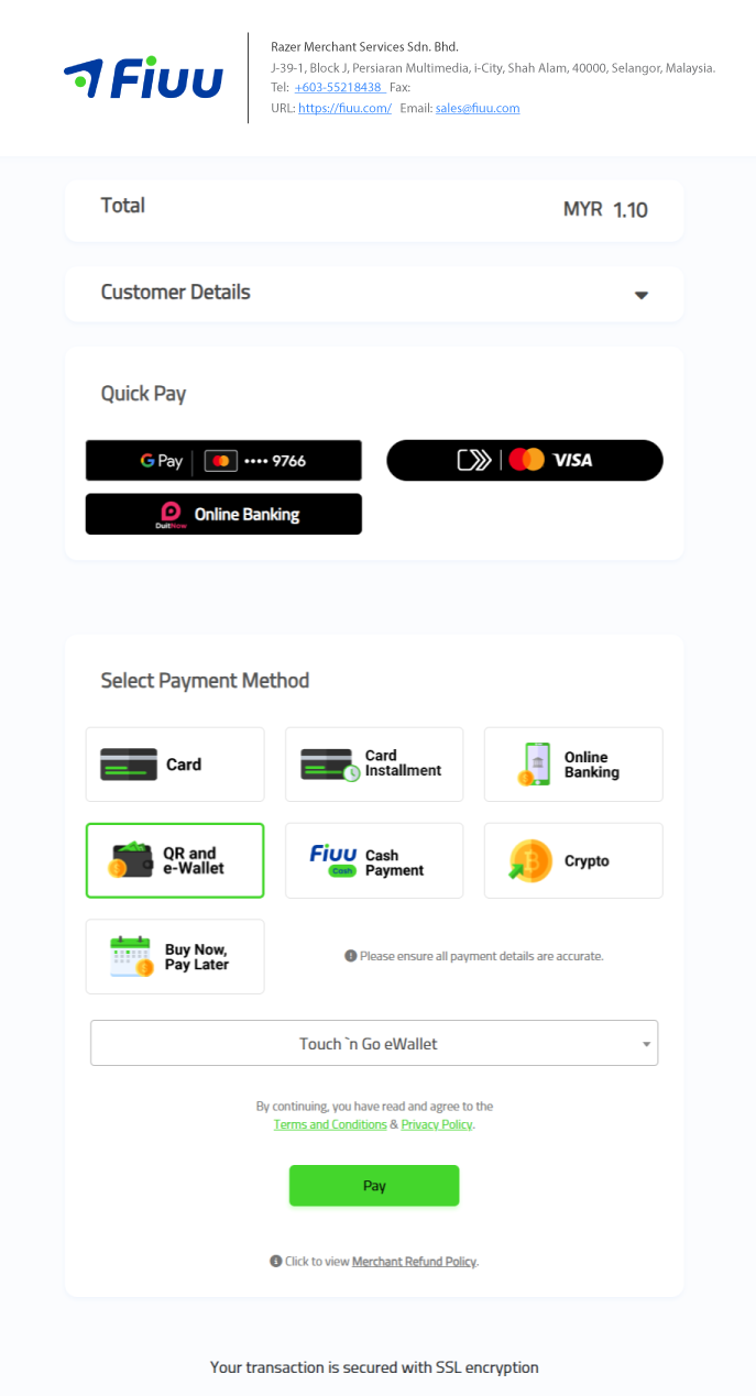 Fiuu’s Payment Page